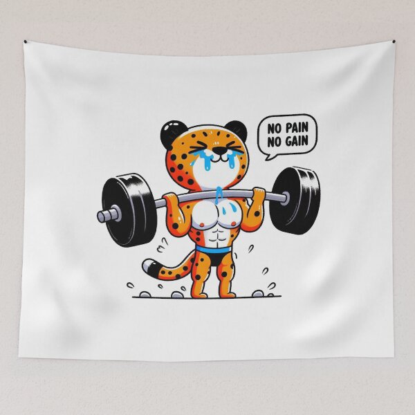 Item preview, No Pain No Gain: Muscle Cheetah designed and sold by LemuellTrends.