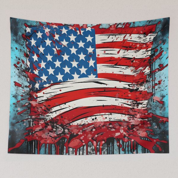 Item preview, pop art patriotic american flag digital print designed and sold by dcrc.