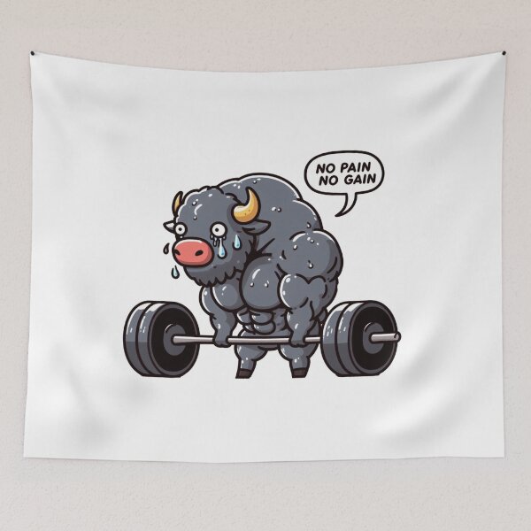 Item preview, No Pain No Gain: Muscle Bufalo designed and sold by LemuellTrends.