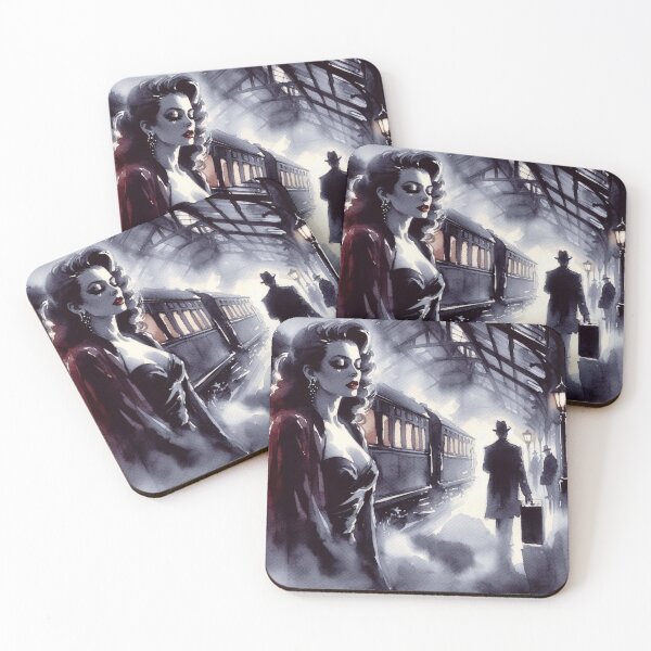 Item preview, Noir Train Station Goodbye Femme Fatale [Vintage, Retro] designed and sold by RESToRAPTOR.