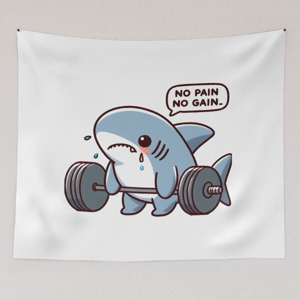 Item preview, No Pain No Gain: Muscle Shark designed and sold by LemuellTrends.