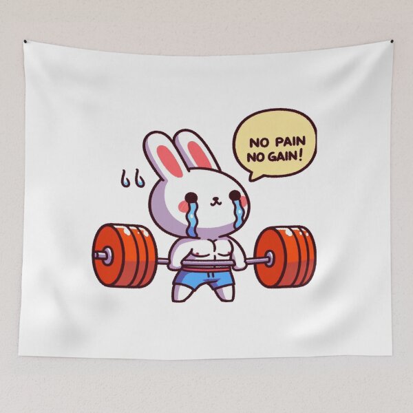 Item preview, No Pain No Gain: Muscle Rabbit designed and sold by LemuellTrends.