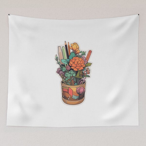 Item preview, Pen holder with flowers designed and sold by SmileshareShop.