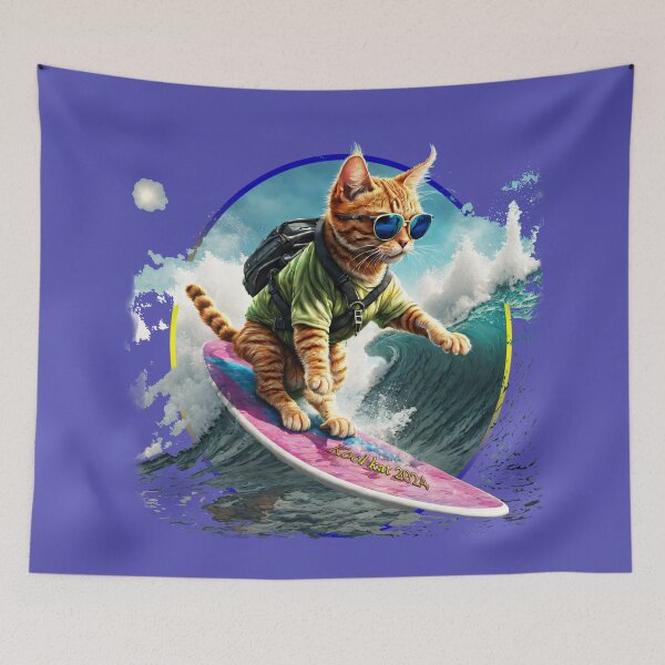 Item preview, Kool Kat 2024, Surfing Cat, Ocean Loving Feline designed and sold by leyfinder.