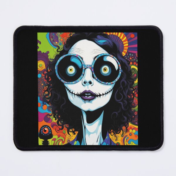 Item preview, Zombie lady with Glasses and Psychedelic colorful background designed and sold by ArtDesign-ZA.