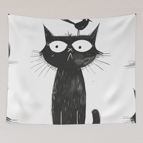 Item preview, Annoyed Cat in a Canary Hat: Minimalistic Expression designed and sold by Piotrek0001.