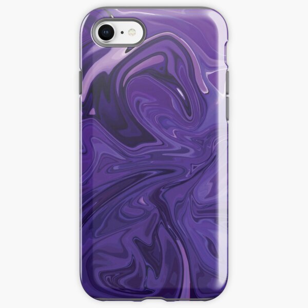 Marble Abstract - Purple Navy swirls iPhone Tough Case
