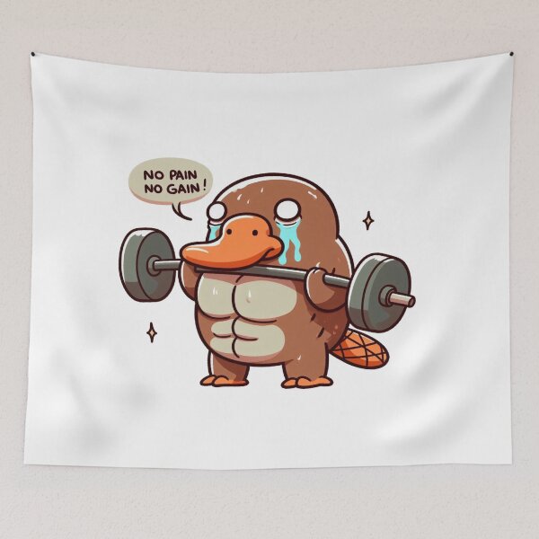 Item preview, No Pain No Gain: Muscle Platypus designed and sold by LemuellTrends.