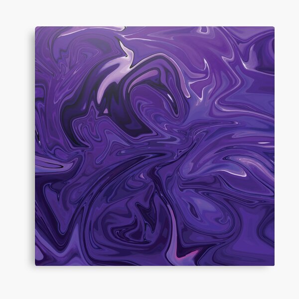 Marble Abstract - Purple Navy swirls Canvas Print