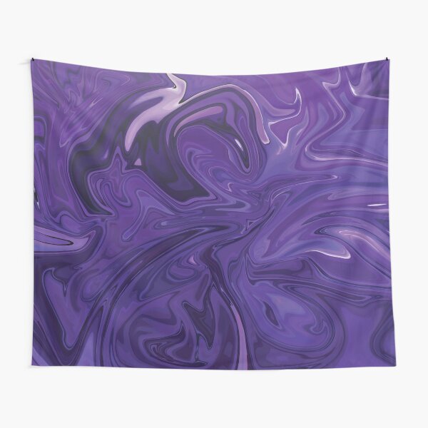 Marble Abstract - Purple Navy swirls Tapestry