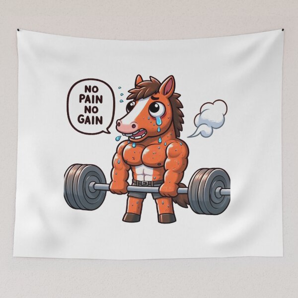 Item preview, No Pain No Gain: Muscle Horse designed and sold by LemuellTrends.