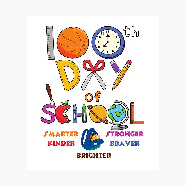Item preview, Smarter Kinder Stronger Brighter 100 Days Of School Teacher designed and sold by JaaCreativeShop.