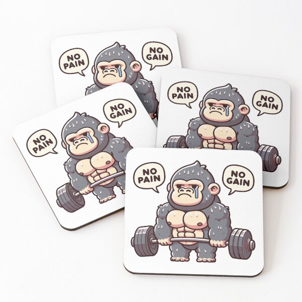Item preview, No Pain No Gain: Muscle Gorilla designed and sold by LemuellTrends.