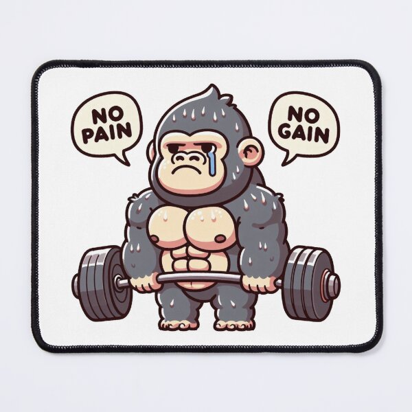 Item preview, No Pain No Gain: Muscle Gorilla designed and sold by LemuellTrends.