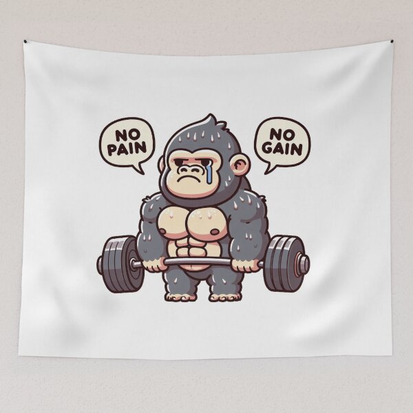 Item preview, No Pain No Gain: Muscle Gorilla designed and sold by LemuellTrends.