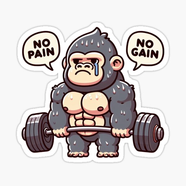 Item preview, No Pain No Gain: Muscle Gorilla designed and sold by LemuellTrends.