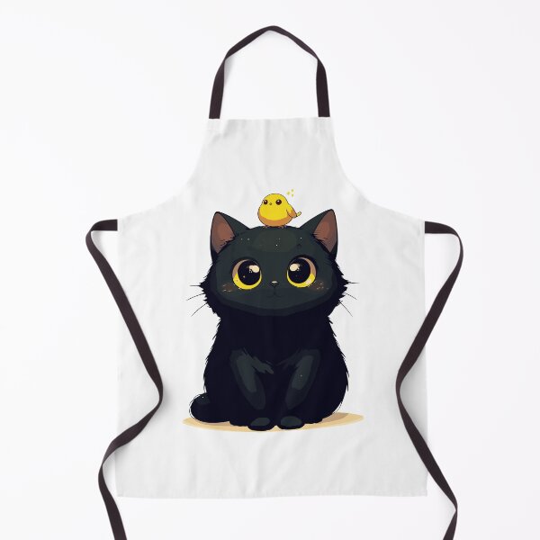 Item preview, Cute Black Cat And Yellow Bird designed and sold by TomFrontierArt.