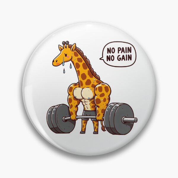 Item preview, No Pain No Gain: Muscle Giraffe designed and sold by LemuellTrends.
