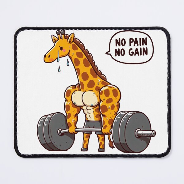 Item preview, No Pain No Gain: Muscle Giraffe designed and sold by LemuellTrends.