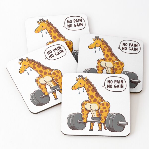 Item preview, No Pain No Gain: Muscle Giraffe designed and sold by LemuellTrends.