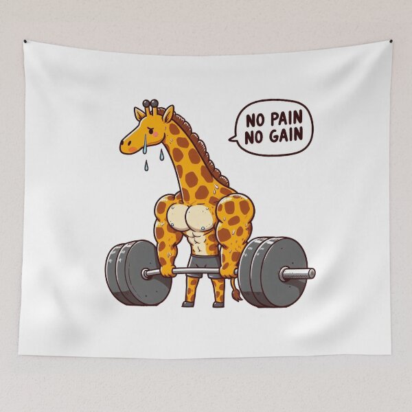 Item preview, No Pain No Gain: Muscle Giraffe designed and sold by LemuellTrends.