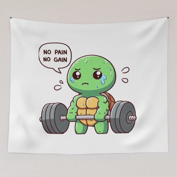 Item preview, No Pain No Gain: Muscle Turtle designed and sold by LemuellTrends.