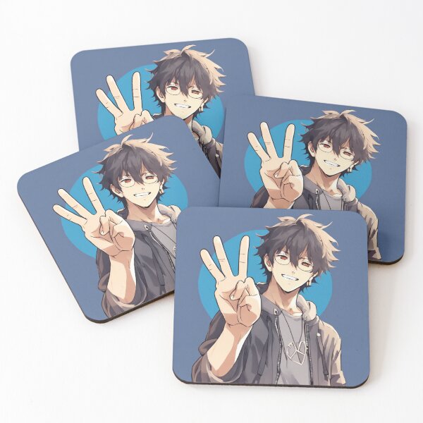 Item preview, Funky Anime Guy Three Finger Peace designed and sold by ExaltedCharm.