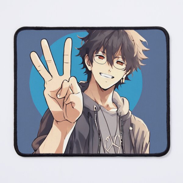Item preview, Funky Anime Guy Three Finger Peace designed and sold by ExaltedCharm.