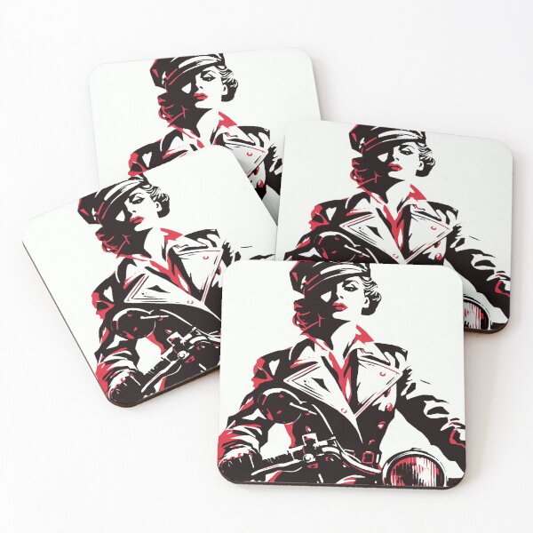Item preview, Noir Woman on a Motorcycle [Vintage, Retro] designed and sold by RESToRAPTOR.