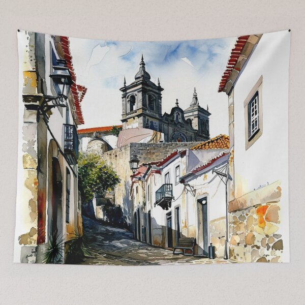 Aperçu de l'œuvre Conception d'aquarelle d'Évora - Portugal créée et vendue par Sketch-Shack.