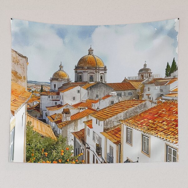 Aperçu de l'œuvre Conception d'aquarelle d'Évora - Portugal créée et vendue par Sketch-Shack.