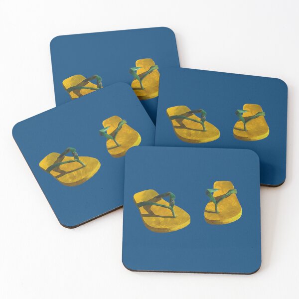 Item preview, Yellow flip-flops in watercolor designed and sold by Intermundium.