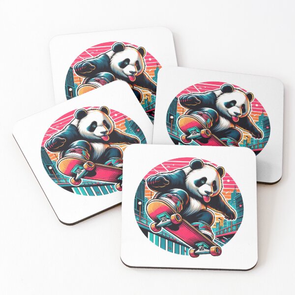 Item preview, Panda Skating | Panda | Skate | Retro Skate Design designed and sold by ShopCoolStop.