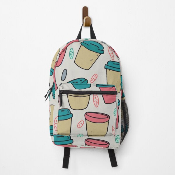 Item preview, Fun Coffee Patten in pink, teal and sand color for a coffee lover designed and sold by julexy.