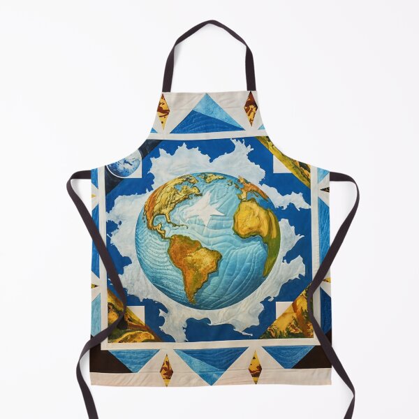 Item preview, Blue Earth in Center with Diamond Shape - Quilt-Like Pattern of Earth and Geometrics forms designed and sold by Loving Nature Gifts.
