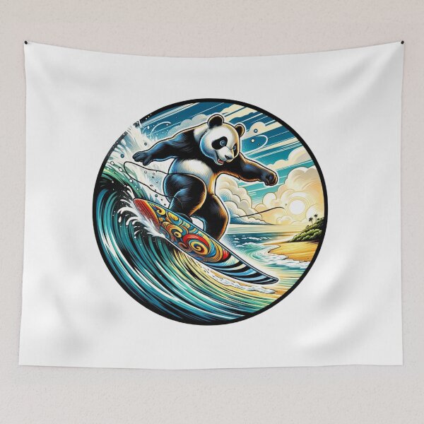 Item preview, Panda Surfing | Panda | Surf | Retro Surf Design designed and sold by ShopCoolStop.