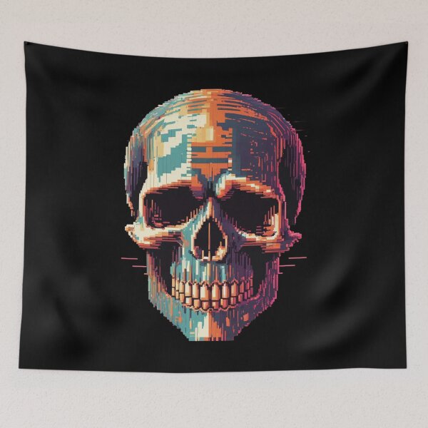 Item preview, Retro Skull, 8-Bit, Glitching, Pixel Art designed and sold by Burn-Ego.