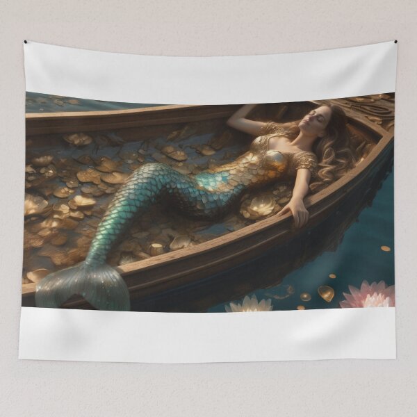 Item preview, Mermaid on Boat designed and sold by piscesmermaid.