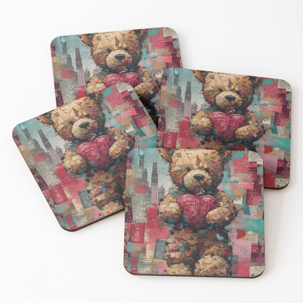 Item preview, Patchwork Heart: Teddy Bear's Urban Love Mosaic Tee designed and sold by Moisky Patterns.