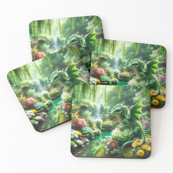 Item preview, Magic Dragon in Lush Flower Forest designed and sold by sweetbelle.
