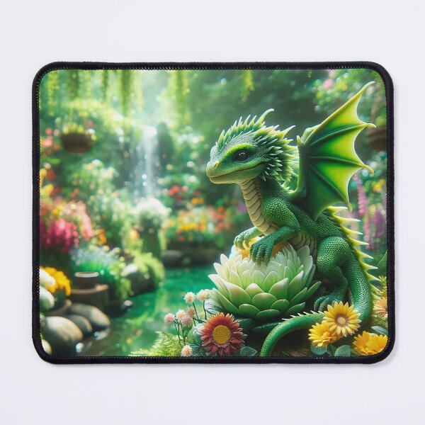 Item preview, Magic Dragon in Lush Flower Forest designed and sold by sweetbelle.