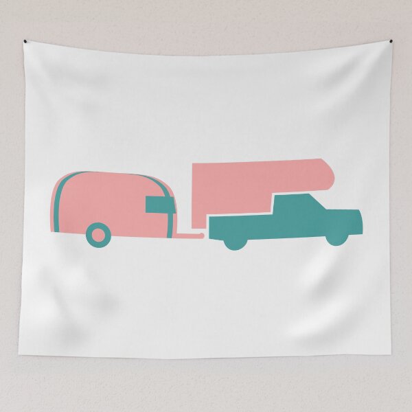 Item preview, Truck Camper Towing Airstream - Retro Colors designed and sold by Jon Mardin.