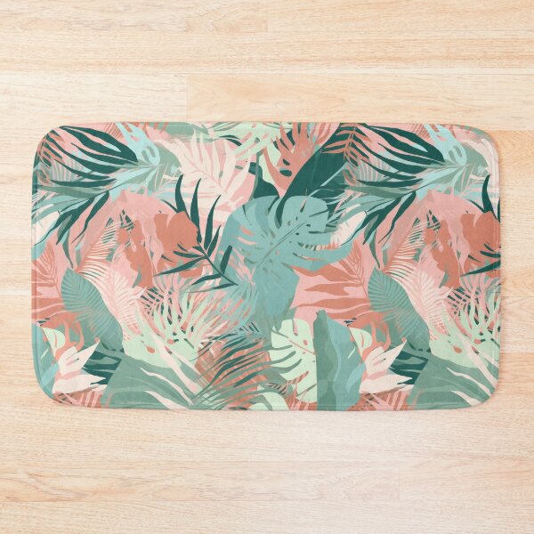 Item preview, Tropical jungle pastel green and pink leafs designed and sold by PICbyFemke.