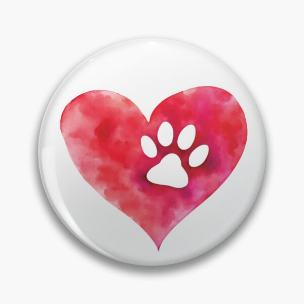 Item preview, Paw Prints Heart - Romantic Watercolor designed and sold by Sensepiphoria.