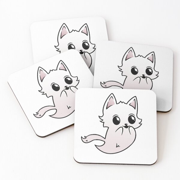 Aperçu de l'œuvre Autocollant mignon de fantôme de chat créée et vendue par shockart-pl.