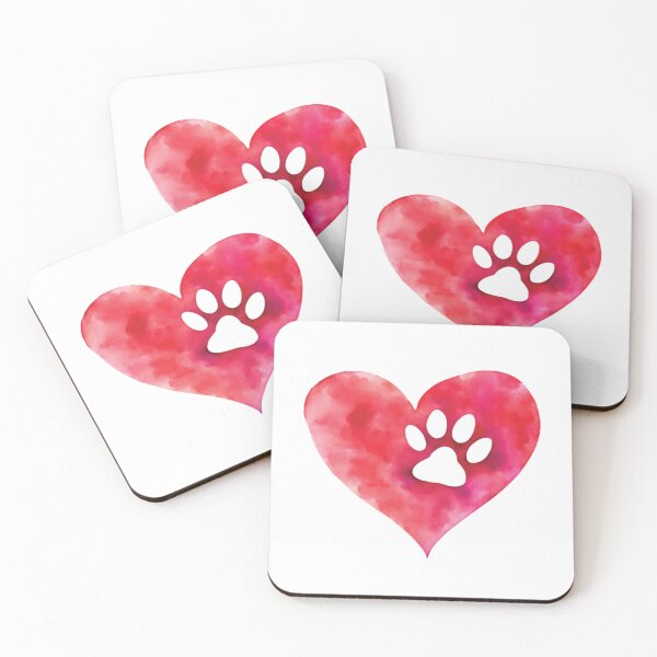 Item preview, Paw Prints Heart - Romantic Watercolor designed and sold by Sensepiphoria.