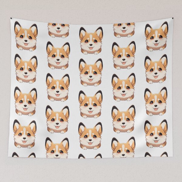 Item preview, Cute Kawaii Jolly Corgi Happy Puppy designed and sold by CozyKawaiiArt.