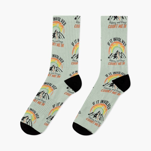 Item preview, Rainbow over the Mountains Hiking with Dog Design designed and sold by MargaretWiktor.