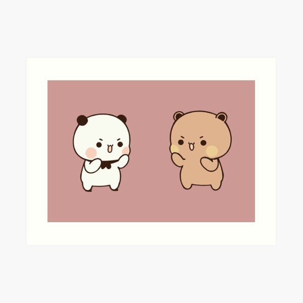 Bubu and Dudu, Cute Bear Couple, Panda Yier, Bubu Brownie Bear Sticker  Poster for Sale by valeriehsin