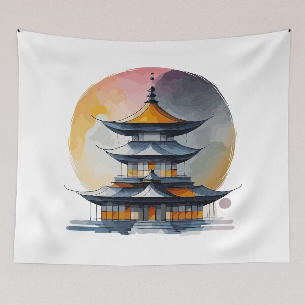 Item preview, Ethereal Pagoda: A Harmony of Tradition and Elegance designed and sold by QuantaPixel.